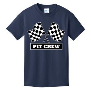 Pit Crew For Racing Party Parents Team Fast Cars Dark Kids T-Shirt