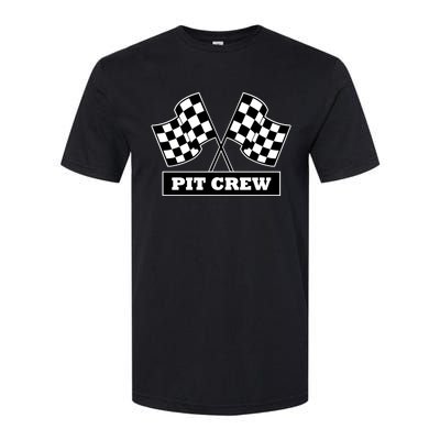 Pit Crew For Racing Party Parents Team Fast Cars Dark Softstyle® CVC T-Shirt