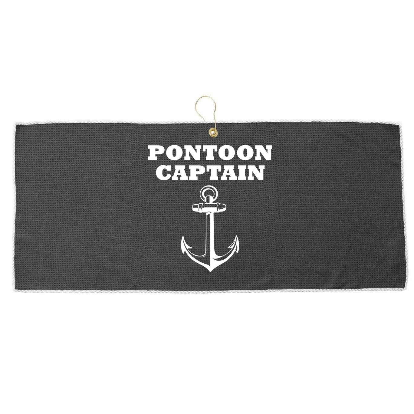 Pontoon Captain Funny Pontoon Large Microfiber Waffle Golf Towel
