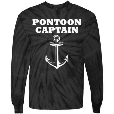 Pontoon Captain Funny Pontoon Tie-Dye Long Sleeve Shirt