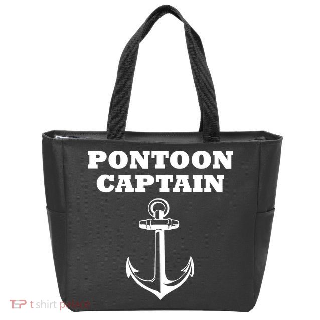 Pontoon Captain Funny Pontoon Zip Tote Bag