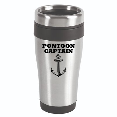 Pontoon Captain Funny Pontoon 16oz Travel Tumbler