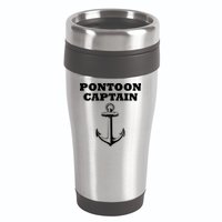 Pontoon Captain Funny Pontoon 16oz Travel Tumbler