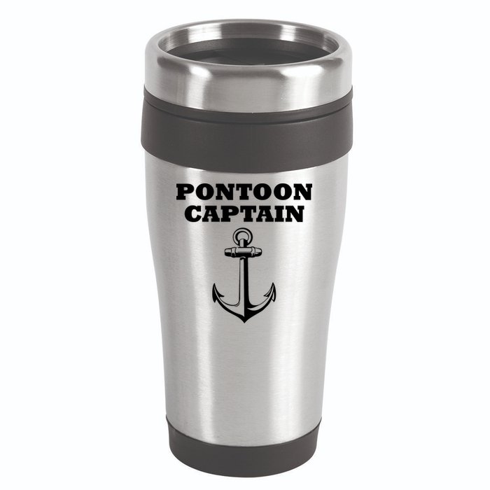 Pontoon Captain Funny Pontoon 16oz Travel Tumbler