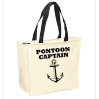 Pontoon Captain Funny Pontoon Zip Tote Bag