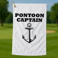 Pontoon Captain Funny Pontoon Golf Towel