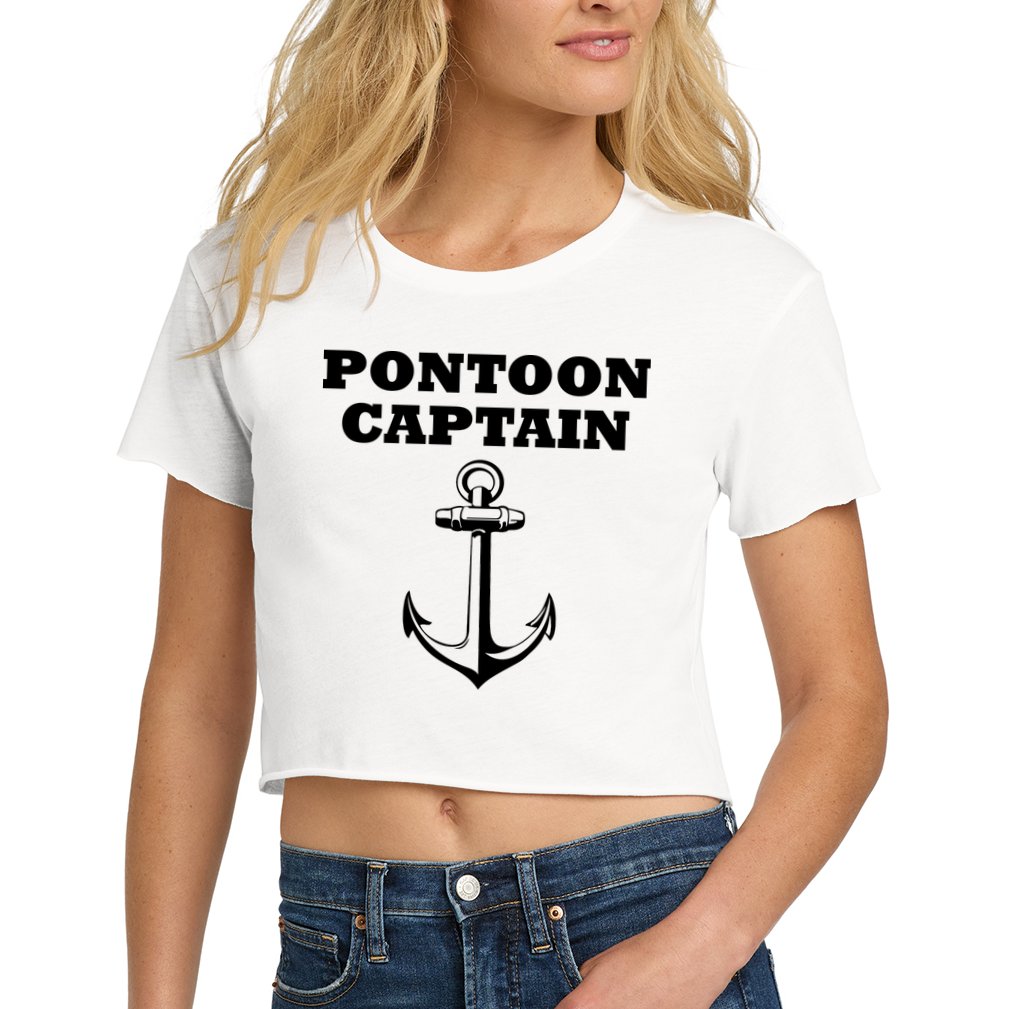 Pontoon Captain Funny Pontoon Crop Top