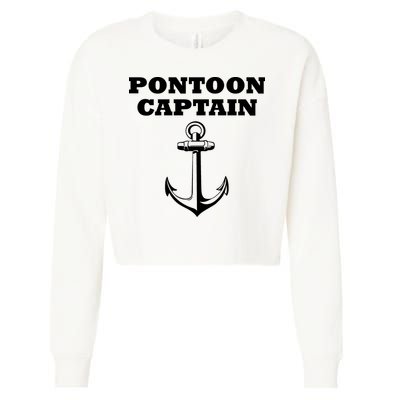 Pontoon Captain Funny Pontoon Cropped Pullover Crew