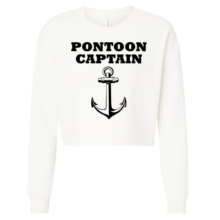 Pontoon Captain Funny Pontoon Cropped Pullover Crew