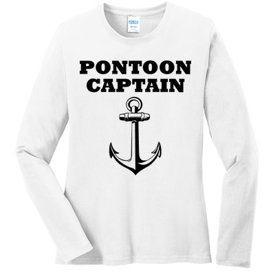 Pontoon Captain Funny Pontoon Ladies Long Sleeve Shirt