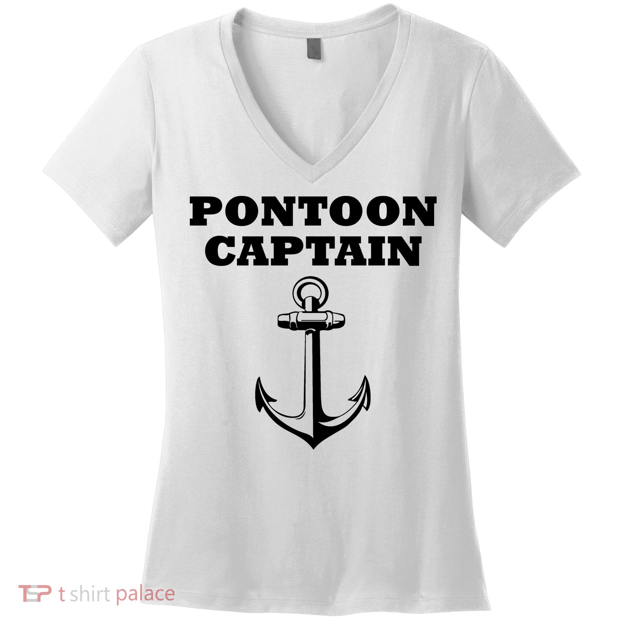 Pontoon Captain Funny Pontoon Women's V-Neck T-Shirt