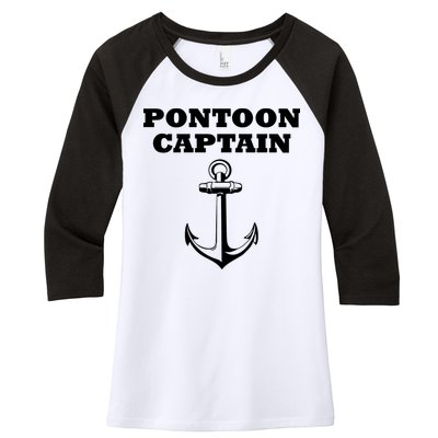 Pontoon Captain Funny Pontoon Women's Tri-Blend 3/4-Sleeve Raglan Shirt