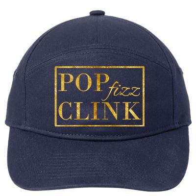 Pop Clink Fizz Happy New Year New Years Eve Funny Gift 7-Panel Snapback Hat