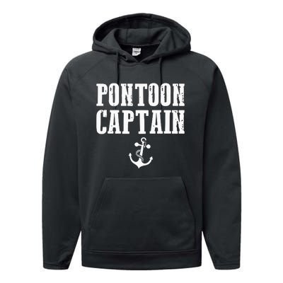 Pontoon Captain Funny Pontoon Performance Fleece Hoodie