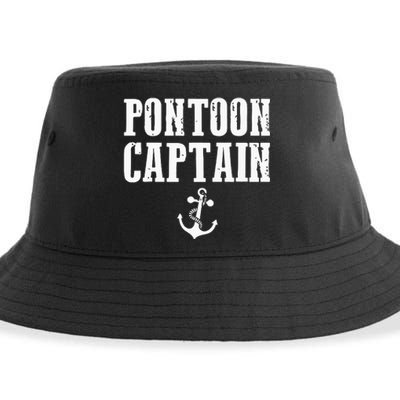 Pontoon Captain Funny Pontoon Sustainable Bucket Hat