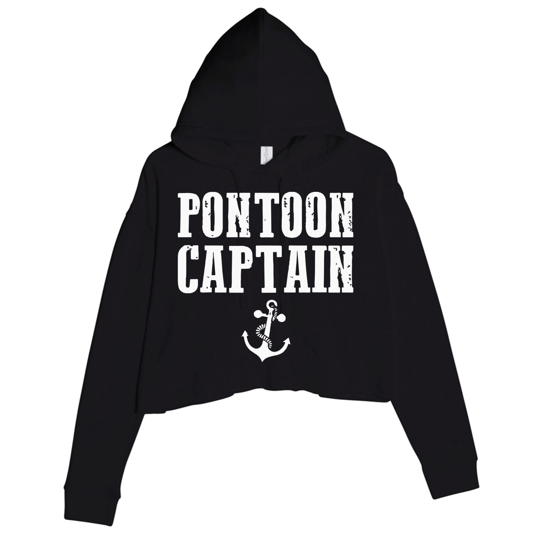 Pontoon Captain Funny Pontoon Crop Fleece Hoodie