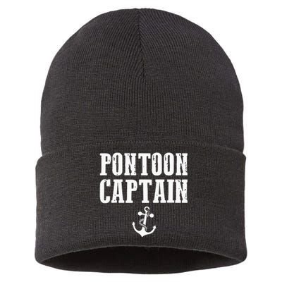 Pontoon Captain Funny Pontoon Sustainable Knit Beanie