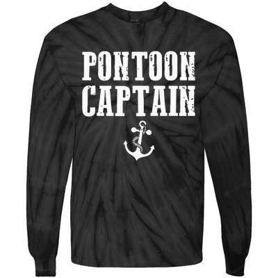 Pontoon Captain Funny Pontoon Tie-Dye Long Sleeve Shirt