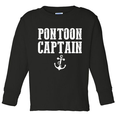 Pontoon Captain Funny Pontoon Toddler Long Sleeve Shirt