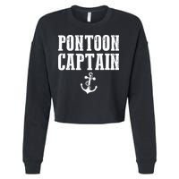 Pontoon Captain Funny Pontoon Cropped Pullover Crew