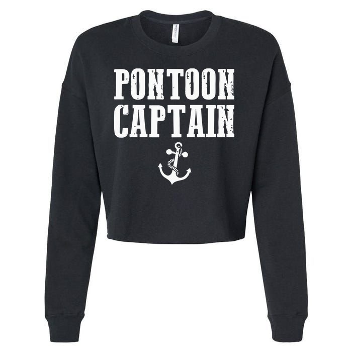 Pontoon Captain Funny Pontoon Cropped Pullover Crew