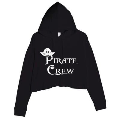 Pirate Crew Funny Halloween Costume Crop Fleece Hoodie