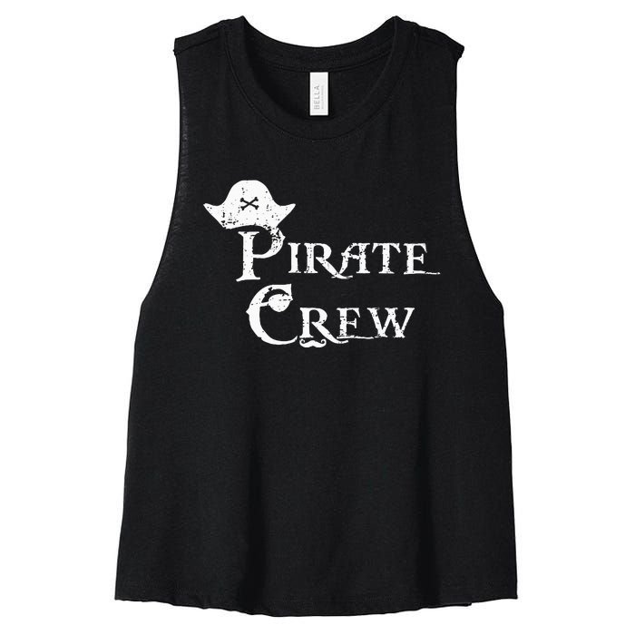 Pirate Crew Funny Halloween Costume Women's Racerback Cropped Tank