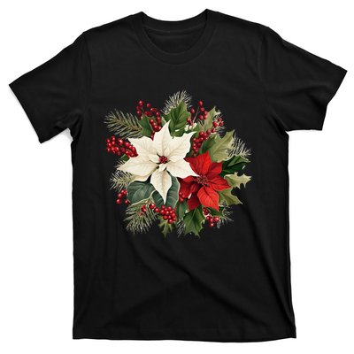 Poinsettia Christmas Flower T-Shirt