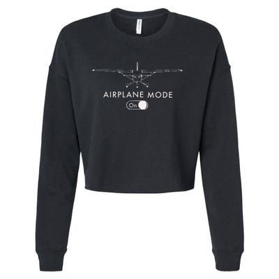 Pilot C172 Flying Gift Airplane Mode Cropped Pullover Crew