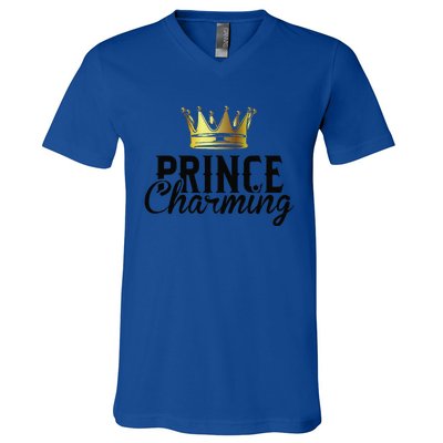 Prince Charming Funny Fairy Tale Halloween Lazy Costume V-Neck T-Shirt