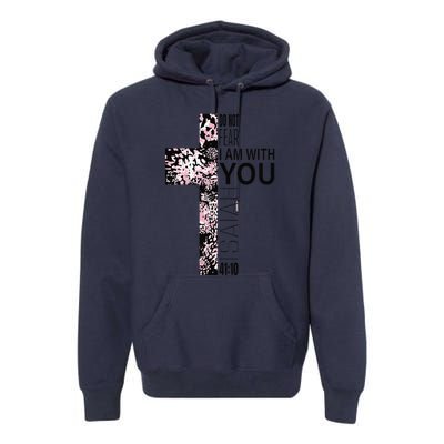 Pink Cross Faith Over Fear Christian Religious Verse Easter Premium Hoodie