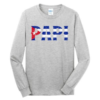 Papi Cuban Flag Cuba Proud FatherS Day Tall Long Sleeve T-Shirt