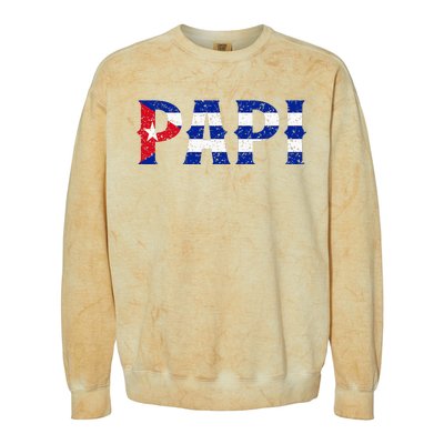 Papi Cuban Flag Cuba Proud FatherS Day Colorblast Crewneck Sweatshirt