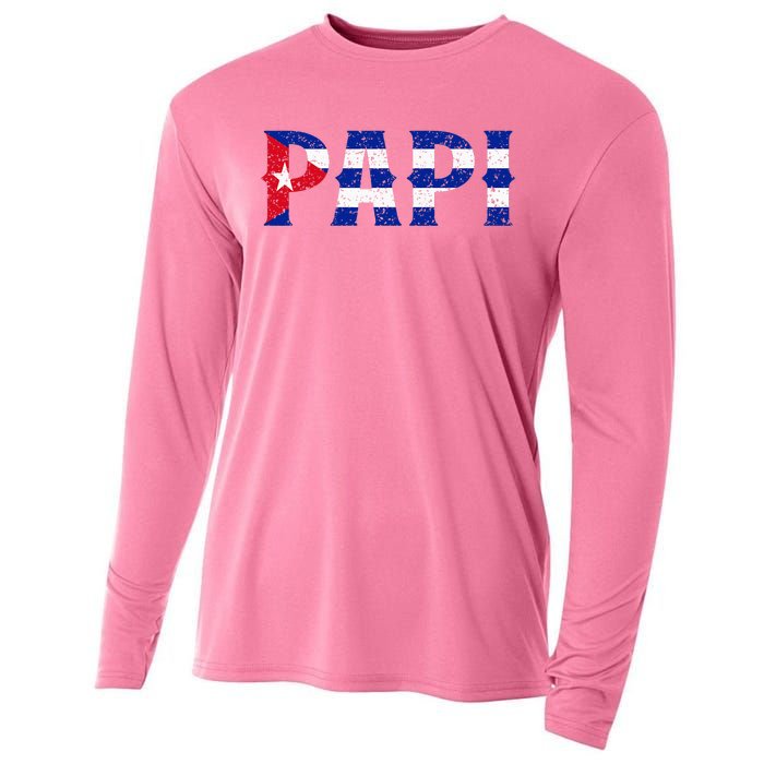 Papi Cuban Flag Cuba Proud FatherS Day Cooling Performance Long Sleeve Crew