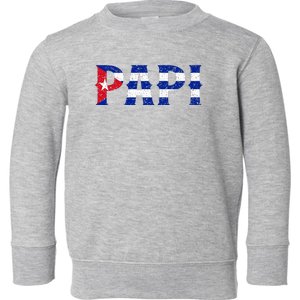 Papi Cuban Flag Cuba Proud FatherS Day Toddler Sweatshirt