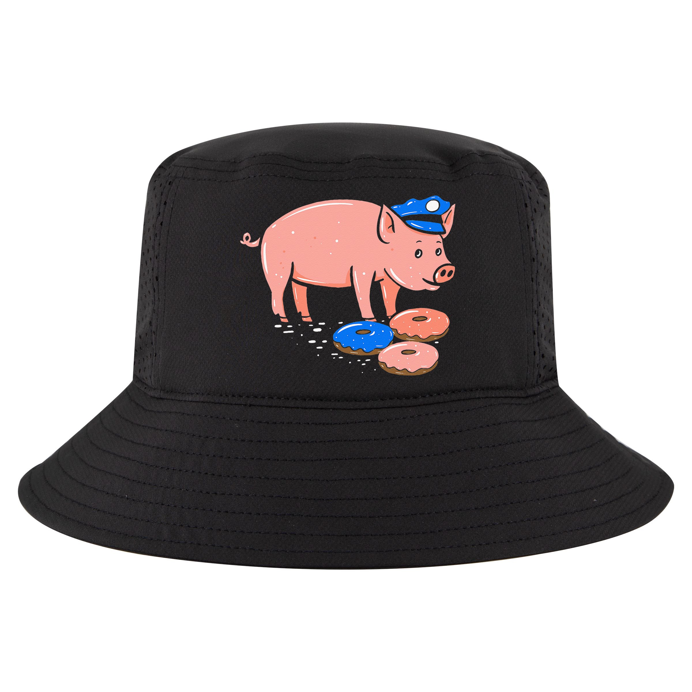 Pig Cop Funny Police Officer Doughnut Gift Cool Comfort Performance Bucket Hat