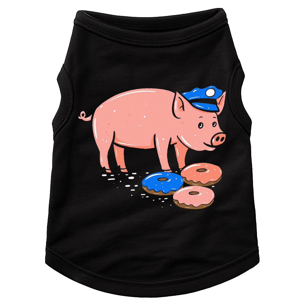 Pig Cop Funny Police Officer Doughnut Gift Doggie Tank