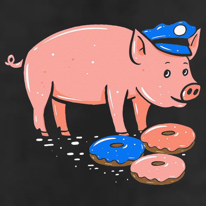 Pig Cop Funny Police Officer Doughnut Gift 11oz C Handle Ceramic Mug