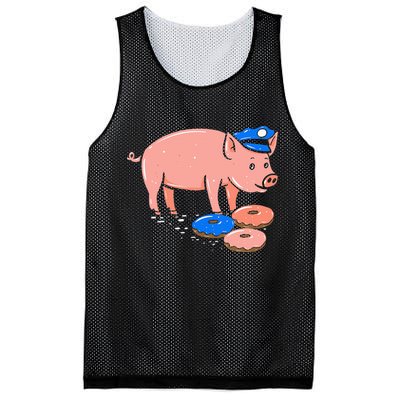Pig Cop Funny Police Officer Doughnut Gift Mesh Reversible Basketball Jersey Tank