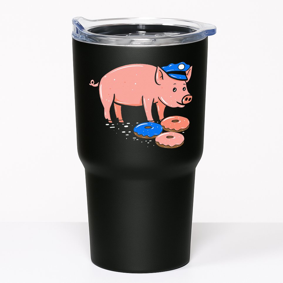 Pig Cop Funny Police Officer Doughnut Gift Tumbler