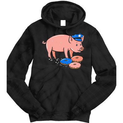 Pig Cop Funny Police Officer Doughnut Gift Tie Dye Hoodie