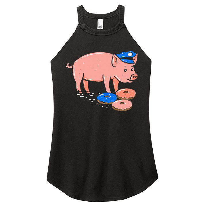 Pig Cop Funny Police Officer Doughnut Gift Women's Perfect Tri Rocker Tank