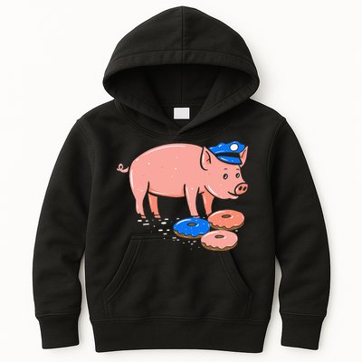 Pig Cop Funny Police Officer Doughnut Gift Kids Hoodie
