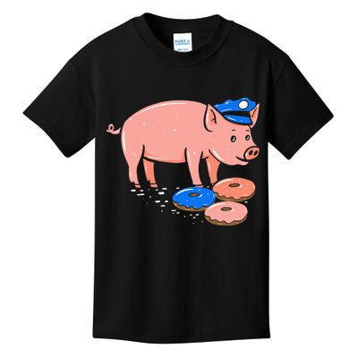 Pig Cop Funny Police Officer Doughnut Gift Kids T-Shirt
