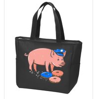 Pig Cop Funny Police Officer Doughnut Gift Zip Tote Bag