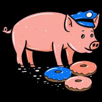 Pig Cop Funny Police Officer Doughnut Gift Zip Tote Bag