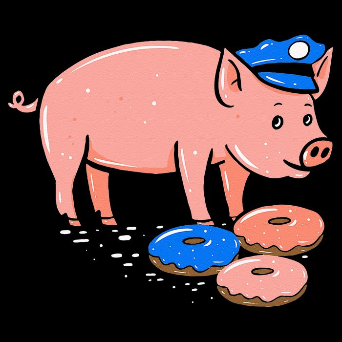 Pig Cop Funny Police Officer Doughnut Gift Zip Tote Bag