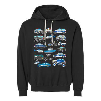 Police Car For Cop Vehicles SWAT Truck Garment-Dyed Fleece Hoodie