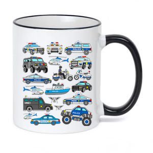 Police Car For Cop Vehicles SWAT Truck 11oz Black Color Changing Mug