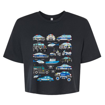 Police Car For Cop Vehicles SWAT Truck Bella+Canvas Jersey Crop Tee